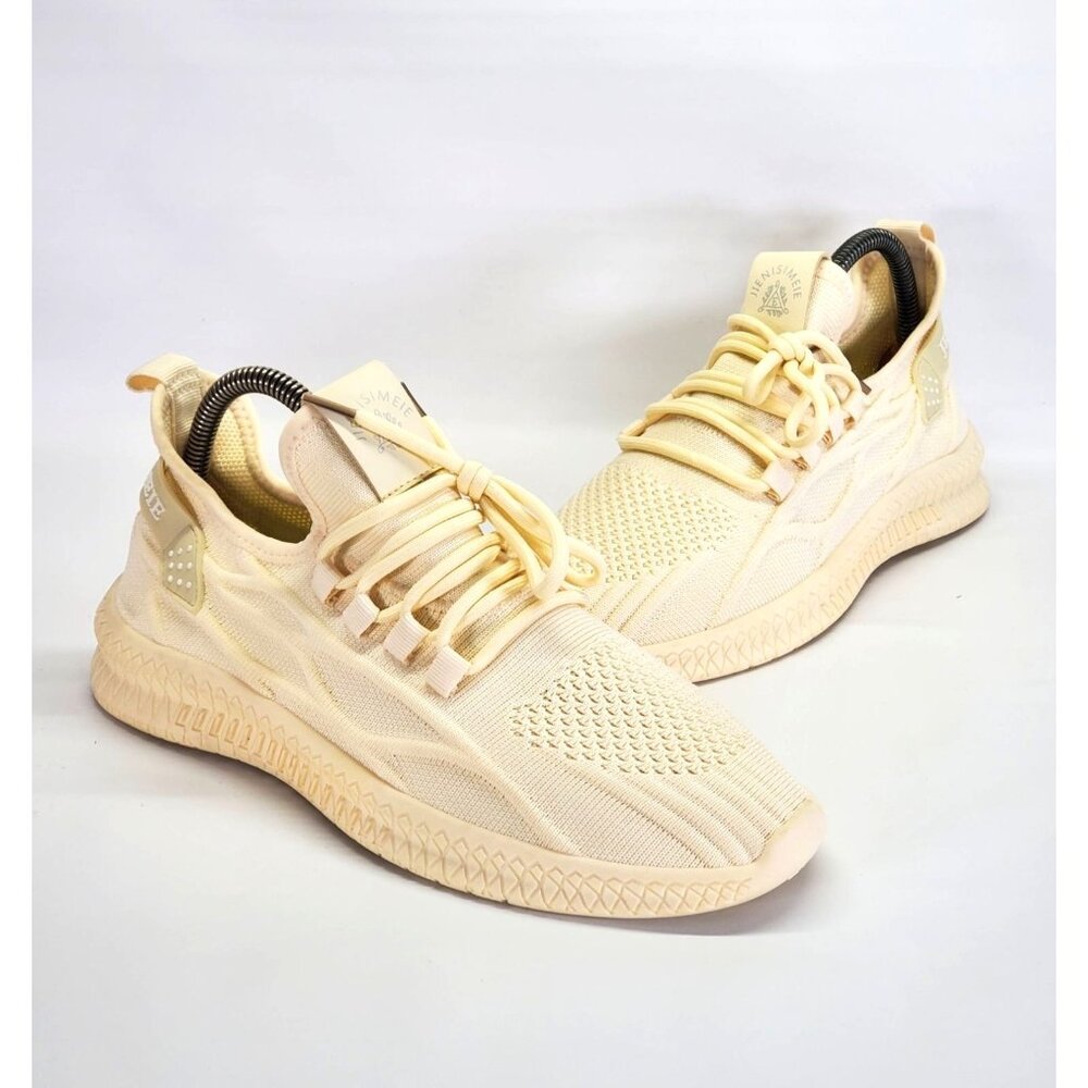 Jienisimeie Lace-up Front Letter Patch Knit Running Shoes Sz 9.5 1672 - Picture 5 of 13